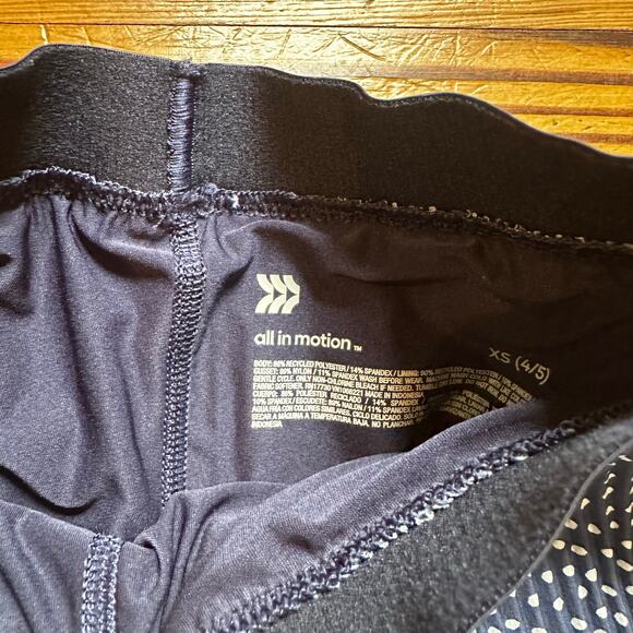 all in motion navy blue polka dot pleated lined active skort SIZE 4 - Picture 3 of 4